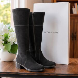 La Canadienne Highest Quality Brown Suede Riding Boots Size 5 Waterproof Comfort